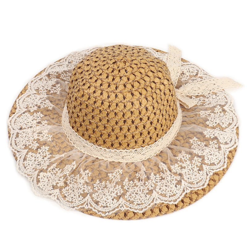 Women Lace Sun Hats For  Wide Brim Straw Beach - Heritage cosmetics and beauty care