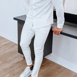 Autumn And Winter Men's Long-sleeve Shirt Lengthened Blouse And Pants - Heritage cosmetics and beauty care