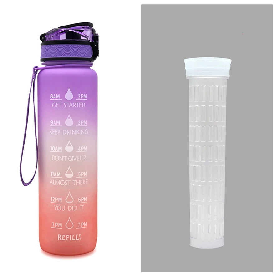 1L Tritan Water Bottle With Time Marker Bounce Cover Motivational Water Bottle Cycling Leakproof Cup For Sports Fitness Bottles - Heritage cosmetics and beauty care