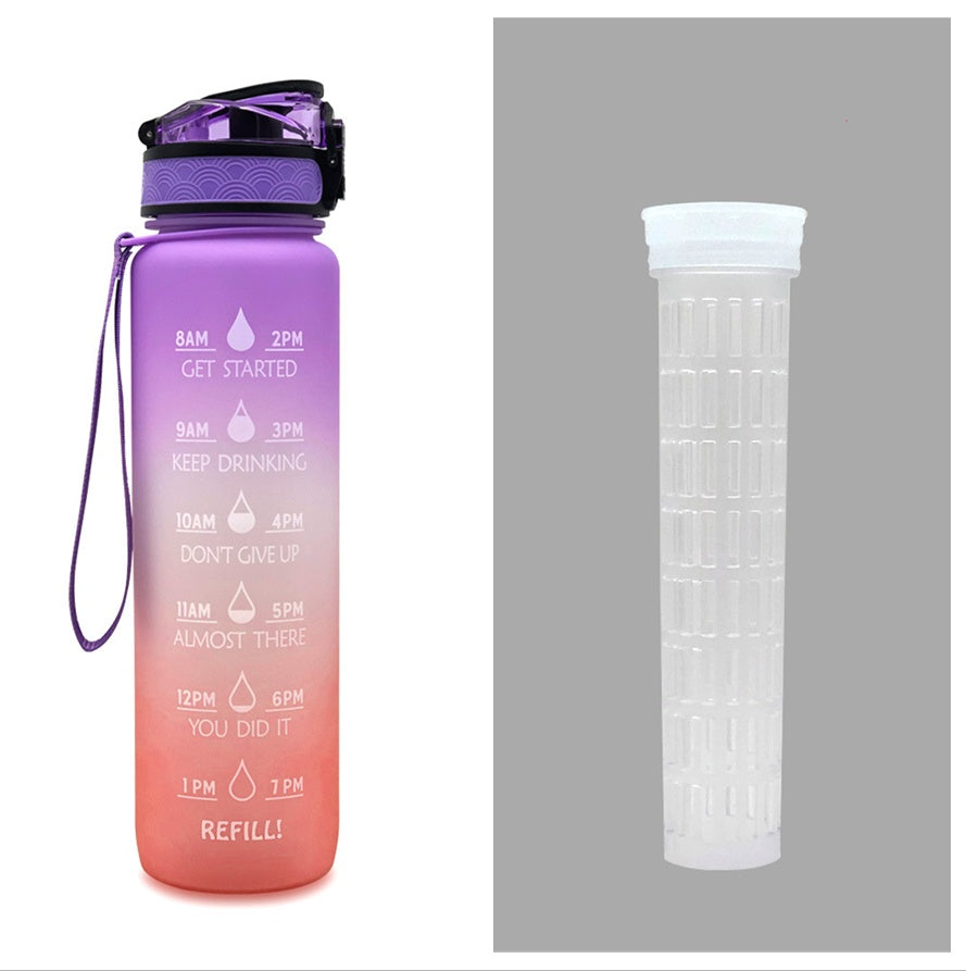 1L Tritan Water Bottle With Time Marker Bounce Cover Motivational Water Bottle Cycling Leakproof Cup For Sports Fitness Bottles - Heritage cosmetics and beauty care