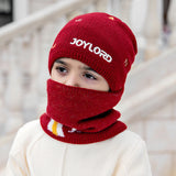 Children's Hats For Autumn And Winter New Boys' Hats And Bibs Set Korean Letters Knitted Hedging Warm Woolen Caps - Heritage cosmetics and beauty care