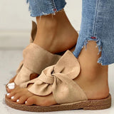 Women's Suede Bow Sandals Plus Size Beach Sandals And Slippers - Heritage cosmetics and beauty care