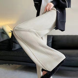 Sunken Stripe Knitted Wide Leg Women's Straight-leg Pants - Heritage cosmetics and beauty care