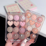 Makeup SWEET MINT Twelve-color Love Heart Eye Shadow Plate Beginner - Heritage cosmetics and beauty care