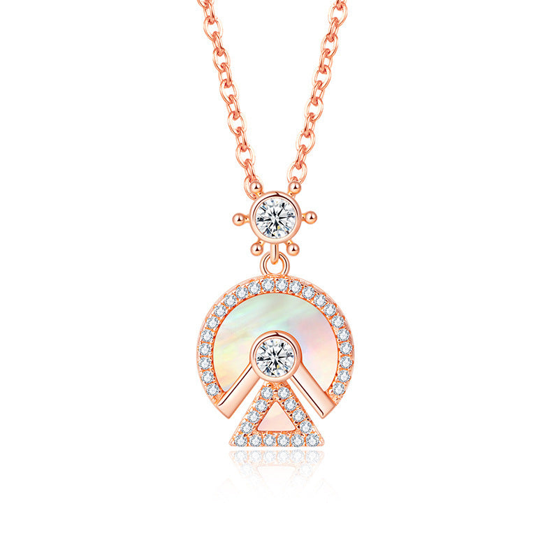 S925 Sterling Silver Ferris Wheel Pendant Design Necklace - Heritage cosmetics and beauty care