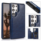 Solid Color Double Buckle Crazy Horse Pattern Leather Phone Case Heritage cosmetics and beauty care