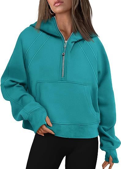 Zipper Hoodies Sweatshirts With Pocket Loose Sport Tops Long Sleeve Pullover Sweaters Winter Fall Outfits Women Clothing - Heritage cosmetics and beauty care